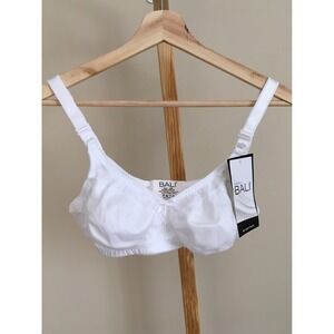 Bali Beauty Classic Support Wirefree Bra White 36B NEW